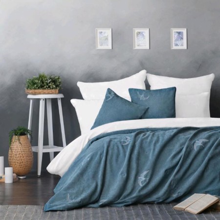 The Liberty set: a cover of 160 x 220 cm, pillowcases 40 x 40 cm - 2 pcs, blue
