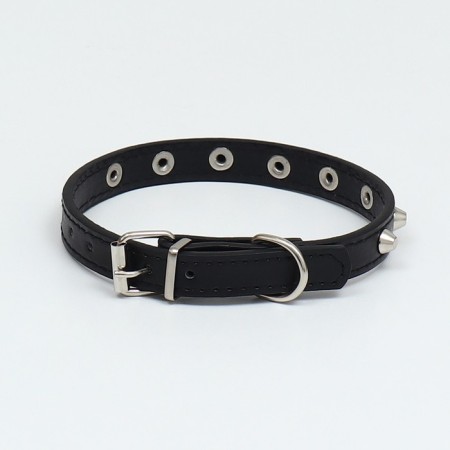 A collar with blunt spikes 38 x 1.5 cm, Osh 26-33, frost-resistant PU, black-1