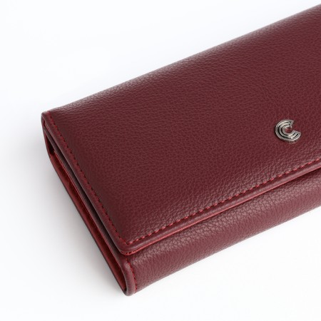 Women's wallet on a magnet, burgundy color-2