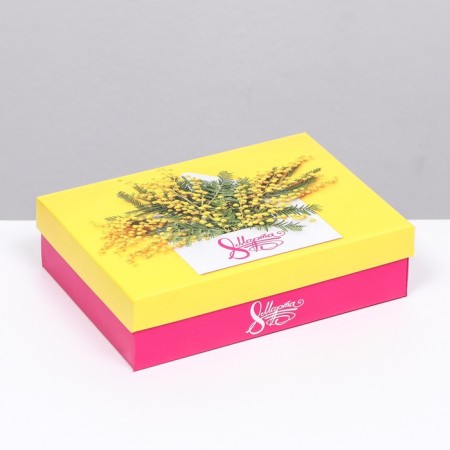 Gift box "March 8, mimosa", 21 x 15 x 5.7 cm-1