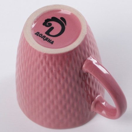 Mug ceramic shade "Lilu", 190 ml, pink color-3