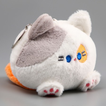 Soft toy "Kitik-shred" on a key fob, 11 cm, white-gray color-3