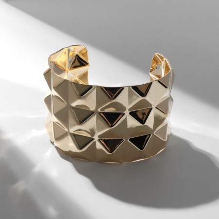 Bracelet Metal "Cuff" embossed, color gold-1