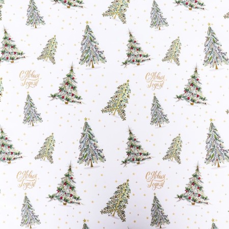Glossy packaging paper "Christmas trees", 70 x 100 cm, 1 sheet,-2