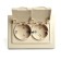 2-seater s/s outlet with a lid, Stekker series Erna, PST16-9015-02, ivory