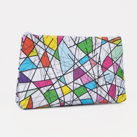 Cosmetic bag with lightning, white/multi -colored color