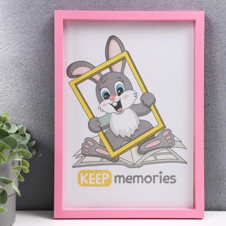 Photo frame plastic L-3 21x30 cm Pink mix (plastic screen)-1
