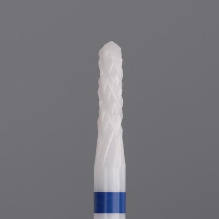 Ceramic milling cutter for a “thin” manicure, medium cut, D 2 × 8 mm, in a plastic case, white color-1