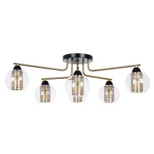 Ceiling chandelier Arte Lamp Manchester A7045PL-6BK, E14, 6x40 W, 68x68x26 cm, black, copper