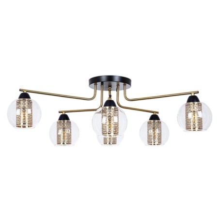 Ceiling chandelier Arte Lamp Manchester A7045PL-6BK, E14, 6x40 W, 68x68x26 cm, black, copper