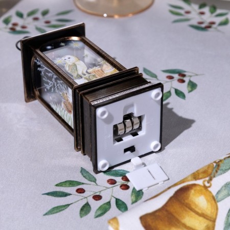 LED figure "Bronze Lantern with an owl" 5 × 12 × 5 cm, plastic, batteries AG13x3, glow warm white-2