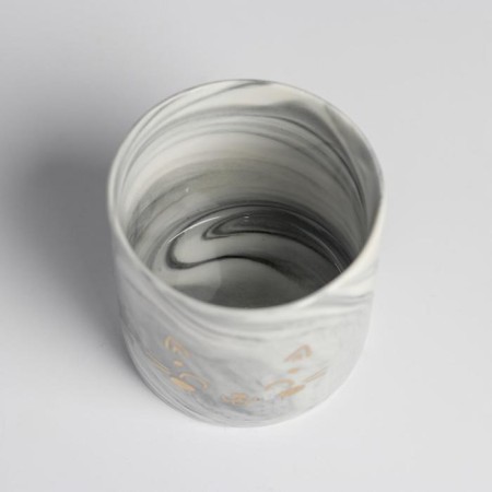 Ceramic pot with embossing, Kotik Kashpo, 8 x 7.5 cm-6