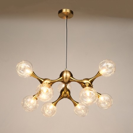 Chandelier "Molecule" 8xg9 brass 73x73x150 cm-1