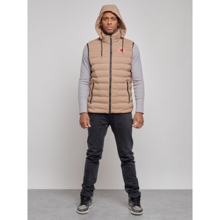 Warmed male vest, size 48, color light brown-4