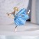 Brooch "Ballerina" weightlessness, blue color in gold