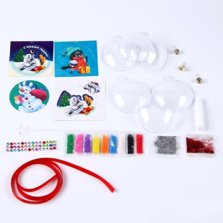 Do -it -yourself Christmas balls “New Year! Santa Claus ", 3 pcs, New Year's set for creativity-2