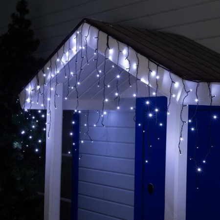 Garland "fringe" 3 × 0.6 m, IP44, UMS, dark thread, 160 smd-led, white glow, 220 V