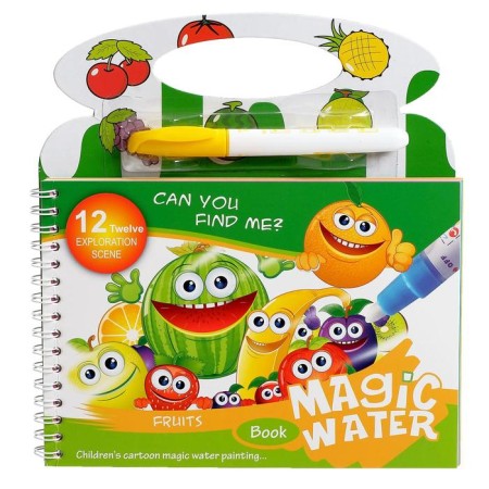 Book for drawing water "Fruits", with a marker