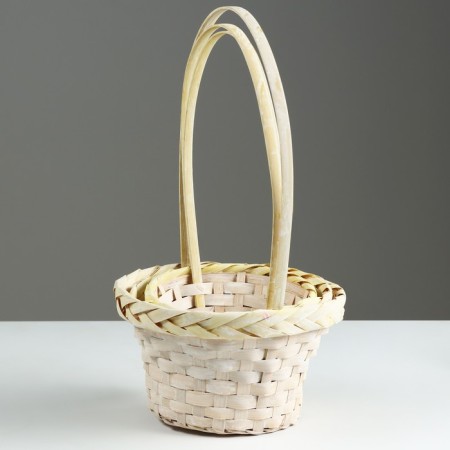 A set of wicker baskets, D16x10/31 cm, d19x11x33 cm, d21x12x35 cm, 3 pcs, yellow, bamboo-1