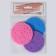 Washing sponge, round, 3 pcs, color mix