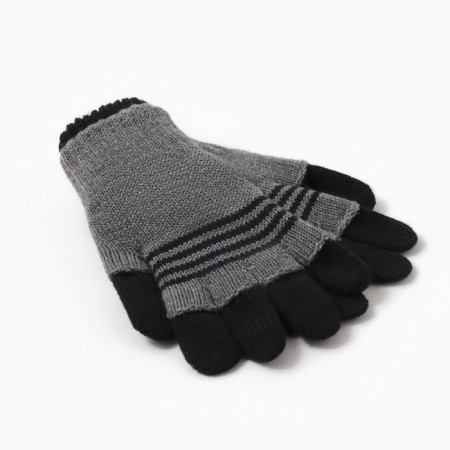 Gloves are children's double, black/gray, size 16