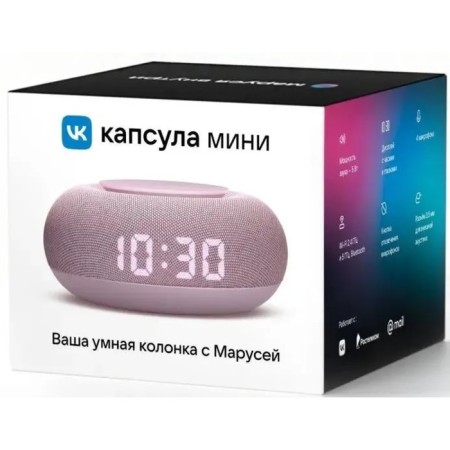 Smart column VK capsule mini (MRC02PI), voice assistant Maroussia, 5W, Wi-Fi, BT4.2, pink-14