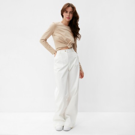 Women's pants Minaku: Casual Collection Color White, rr 44-4