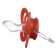 Nipple - orthodontic dummy, silicone, +6 months, with a holder, cherry color