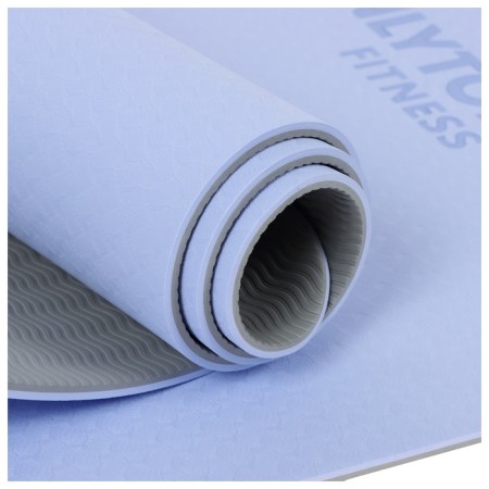 Fitness and yoga mat, 183x61x0.6 cm, gray/purple color-20