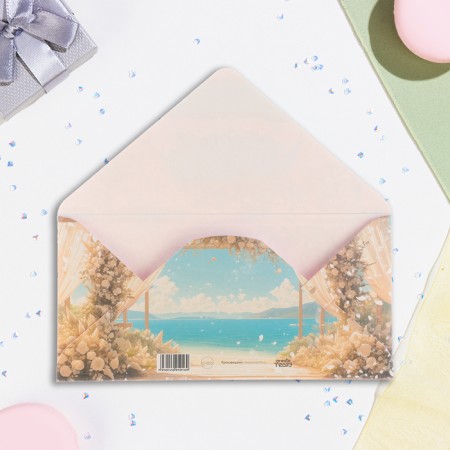 Money envelope "Happy Wedding Day!" Wedding arch, 16.5 x 8 cm-1