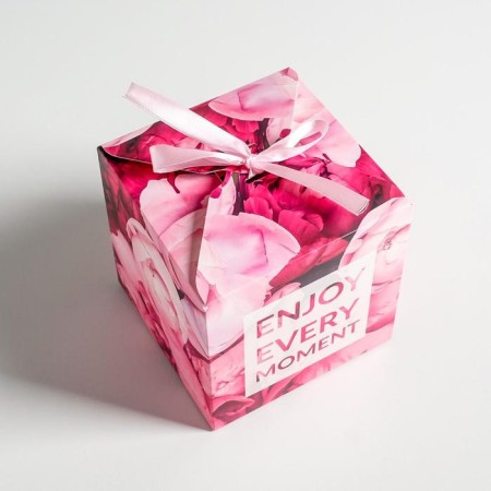 Gift folding box, packaging, "Enjoy EVERY MOMENT", 12 x 12 x 12 cm-3