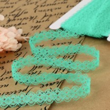 Capricon lace, 15 mm × 10 ± 1 m, green color