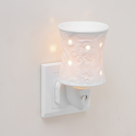 Nightlight "pattern" white 7.8x7.8x12 cm-1