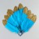 A set of goose feathers 15-20 cm, 10 pcs, blue with a golden crumb