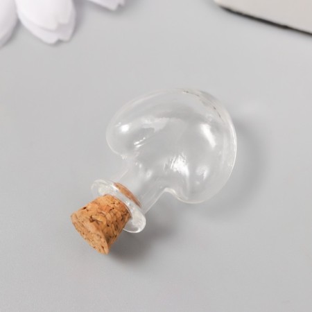 Decor for creativity Glass "Bottle - Heart with a traffic jam" 1x2.2x2.6 cm-1