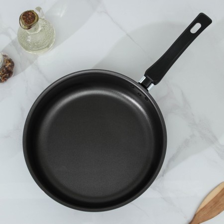 Silenik Promo, 2.8 l, d = 24 cm, glass cover, plastic handle, anti -stick coating, black color-1