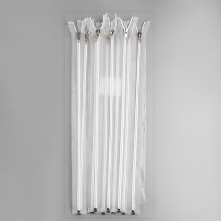 Lightning spiral, No. 5, connective, automatic lock, 50 cm, transparent/white color-2