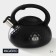 A kettle with a stainless steel whistle Magistro Glow, 3 L, Induction, Soft-Touch handle, Black color