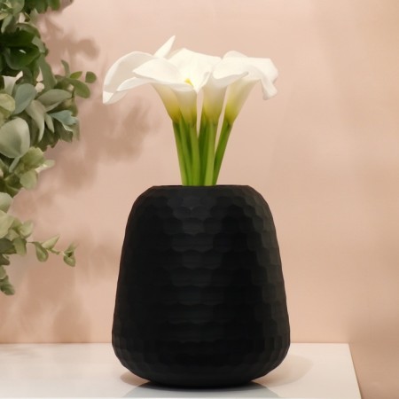 Vase for flowers "Sarah" made of black glass 22 x 20 x 20 cm-3