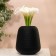 Vase for flowers "Sarah" made of black glass 22 x 20 x 20 cm