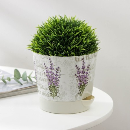 A pot for flowers with a basal watering “Nika deco. Lavender ", 800 ml-4