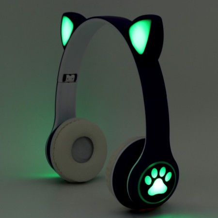 Headphones luminous ears, wireless "anime", lilac w-02-4
