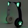 Headphones luminous ears, wireless "anime", lilac w-02