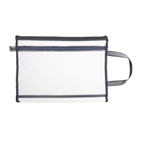Lightning folder on the zipper format A4, 2 compartments, with a handle, a gray net-1