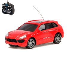The machine is on the radio control, works from batteries, the color of the red