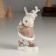 Polystone souvenir "Broken elk with a bird" 5.5x4.5x10 cm