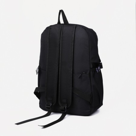A backpack with a zipper, 2 external pockets, black color-1