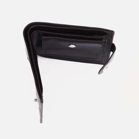 Male purse for magnet, department for bills, for maps, for coins, black color-2