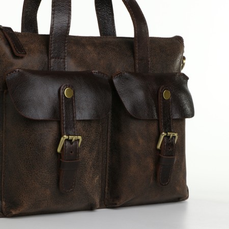 Bag-tout on lightning, brown color-2