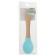 A spoon for nursery for feeding crumb I (silicone, bamboo), blue color